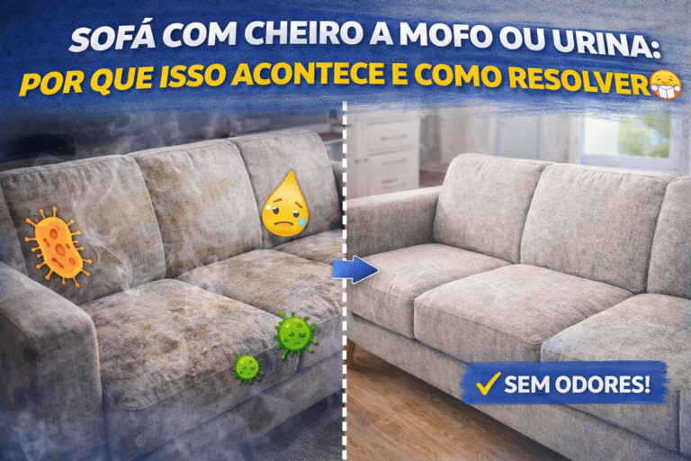 Sofá com cheiro a mofo ou urina: por que isso acontece e como resolver 😷🛋️